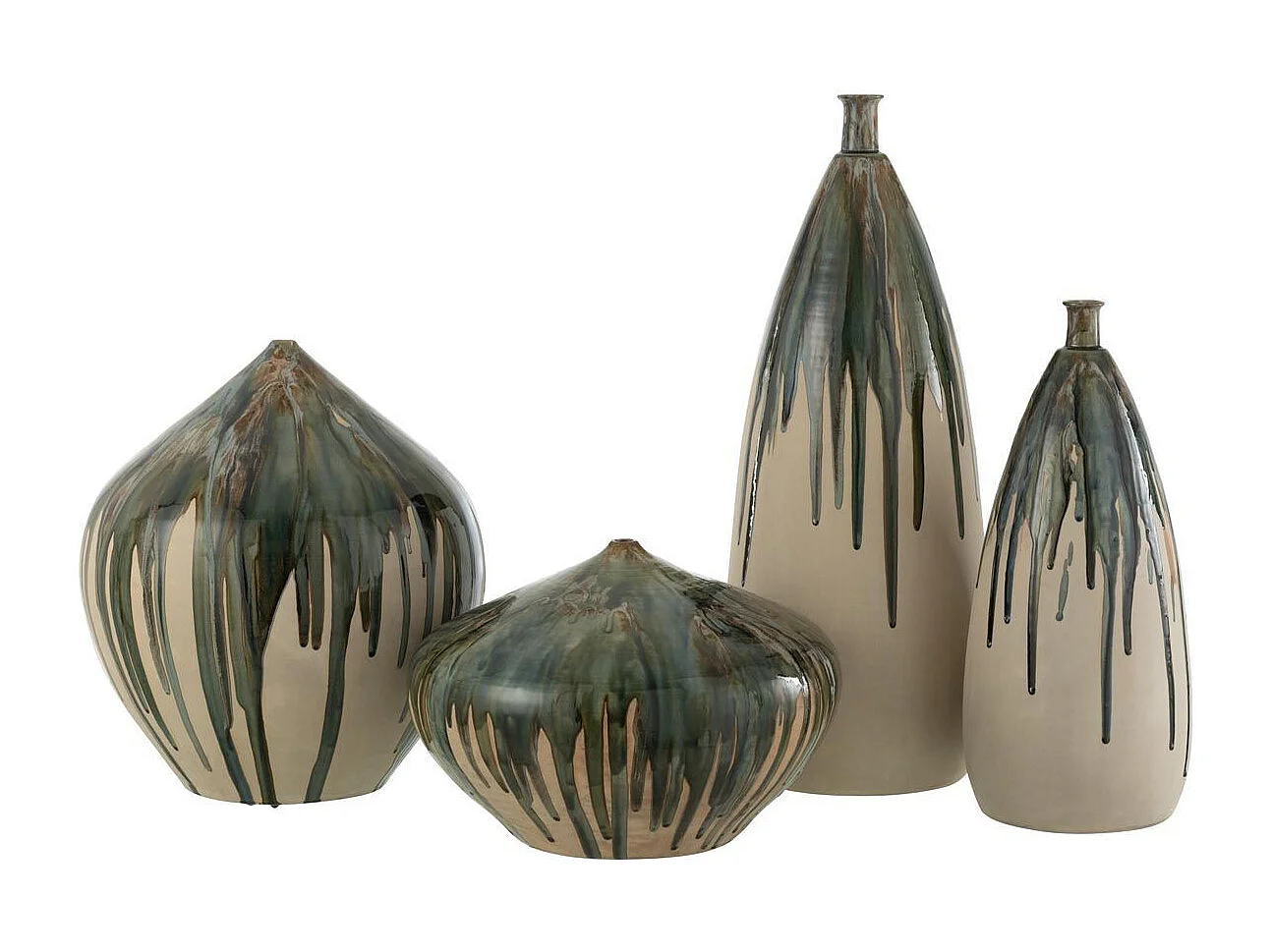 Vase Haut en Céramique "Peinture" 45cm Vert