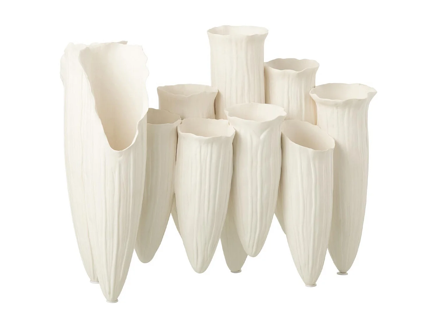 Vase Soliflore en Céramique "Helix" 34cm Blanc