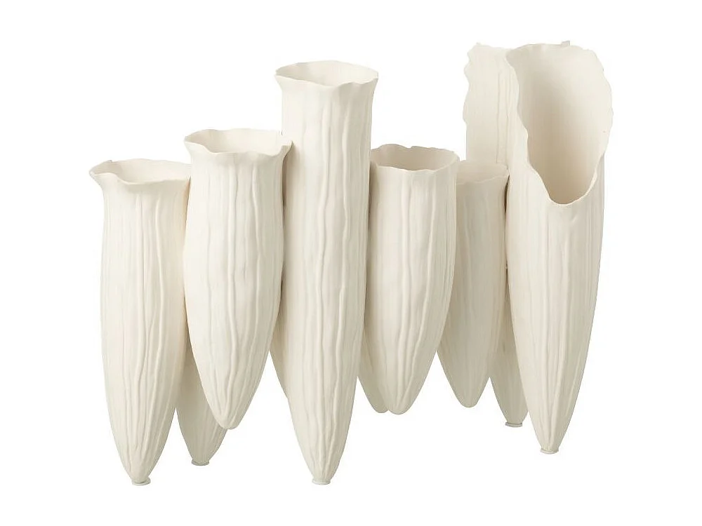 Vase Soliflore en Céramique "Helix" 34cm Blanc