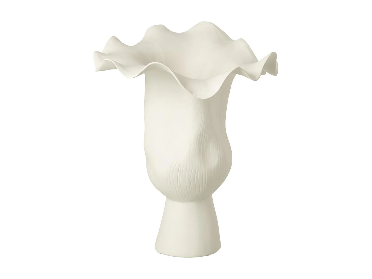 Vase Irrégulier en Céramique "Helix" 43cm Blanc