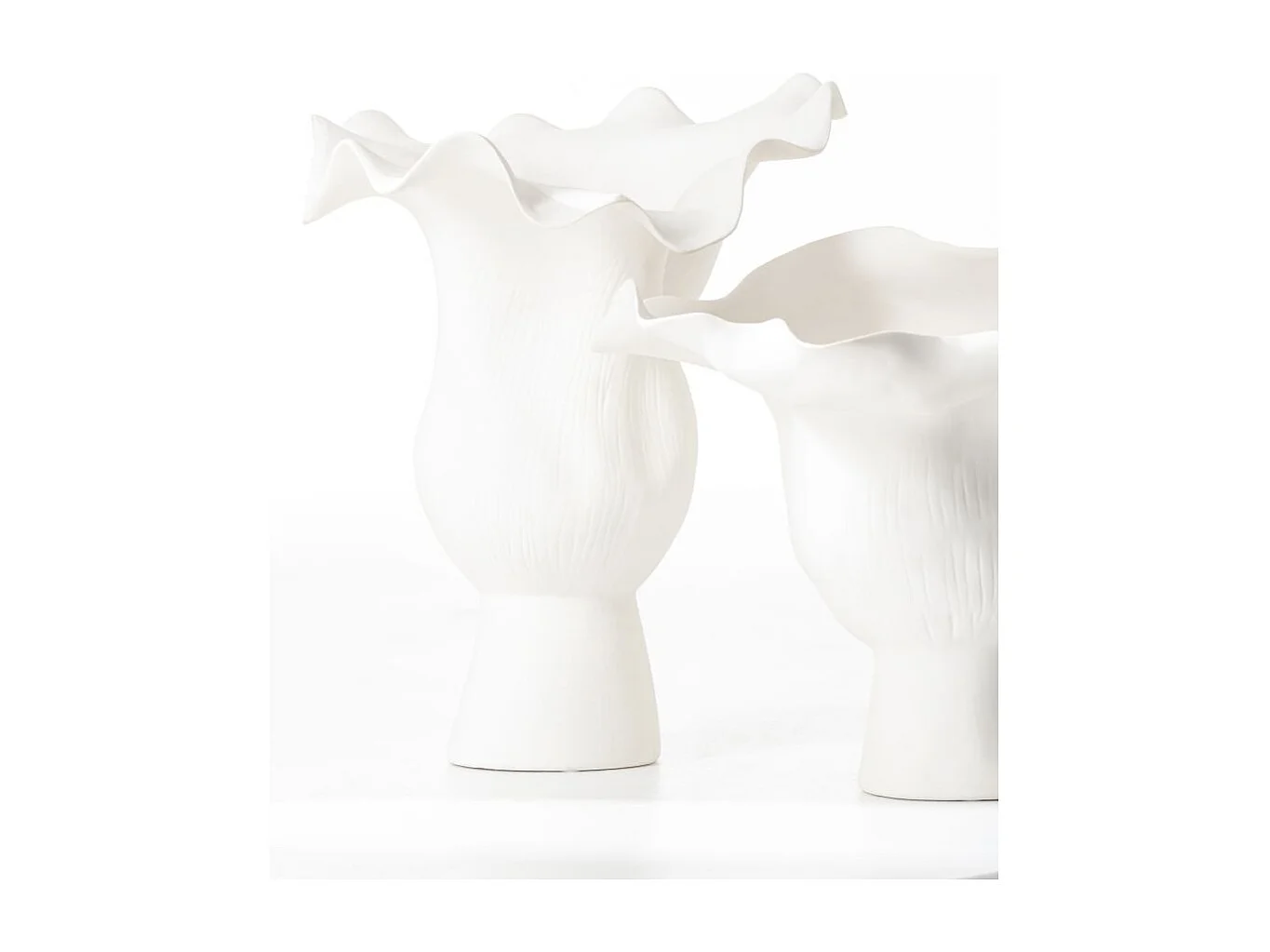 Vase Irrégulier en Céramique "Helix" 43cm Blanc