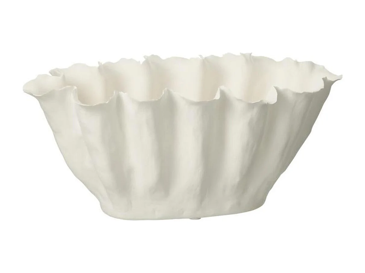 Vase Déco en Céramique "Calyx" 40cm Blanc