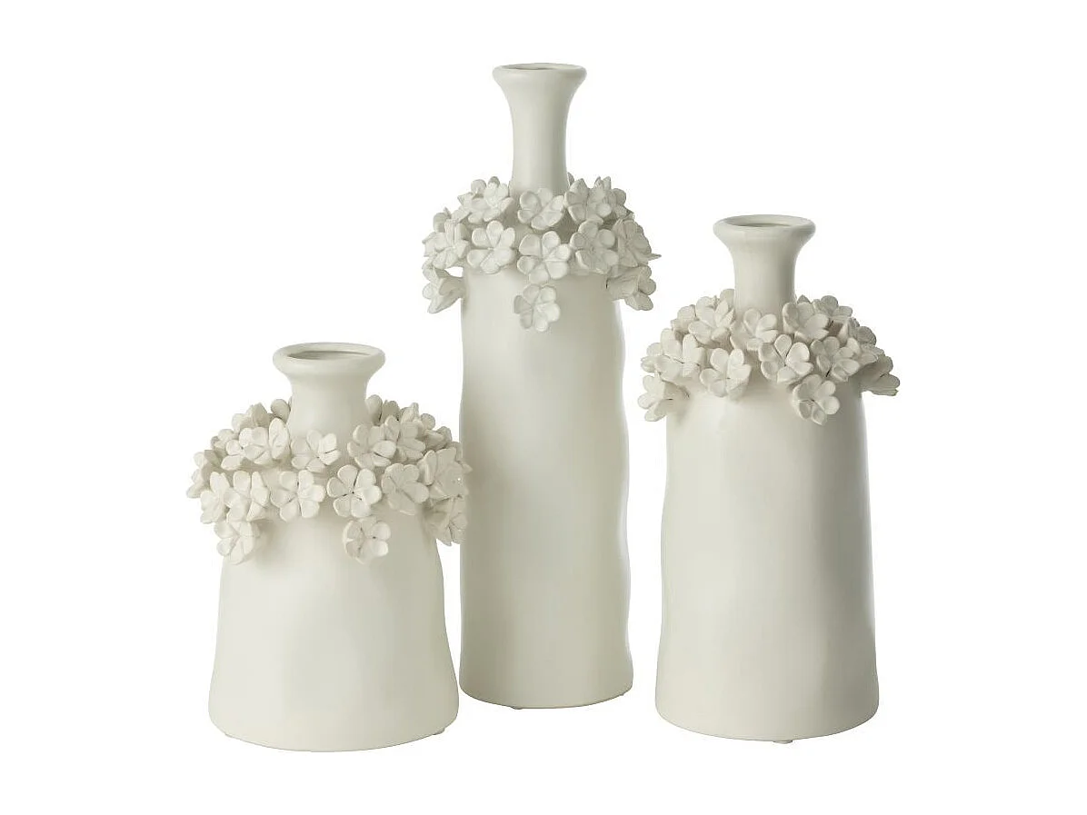 Vase Fleur en Céramique "Yucca" 31cm Blanc