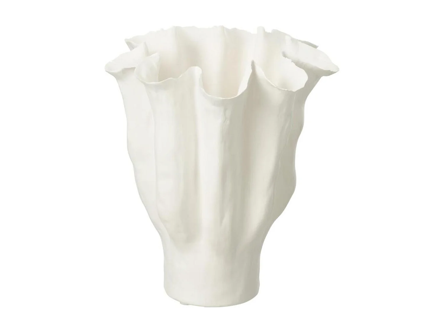 Vase Déco en Céramique "Calyx" 31cm Blanc