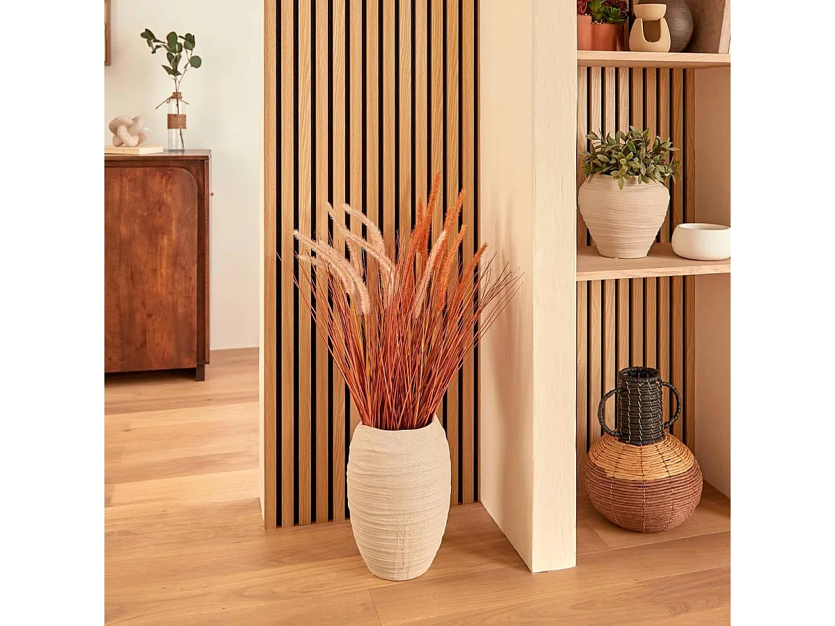 Vase Déco en Céramique "Prudi" 31cm Blanc
