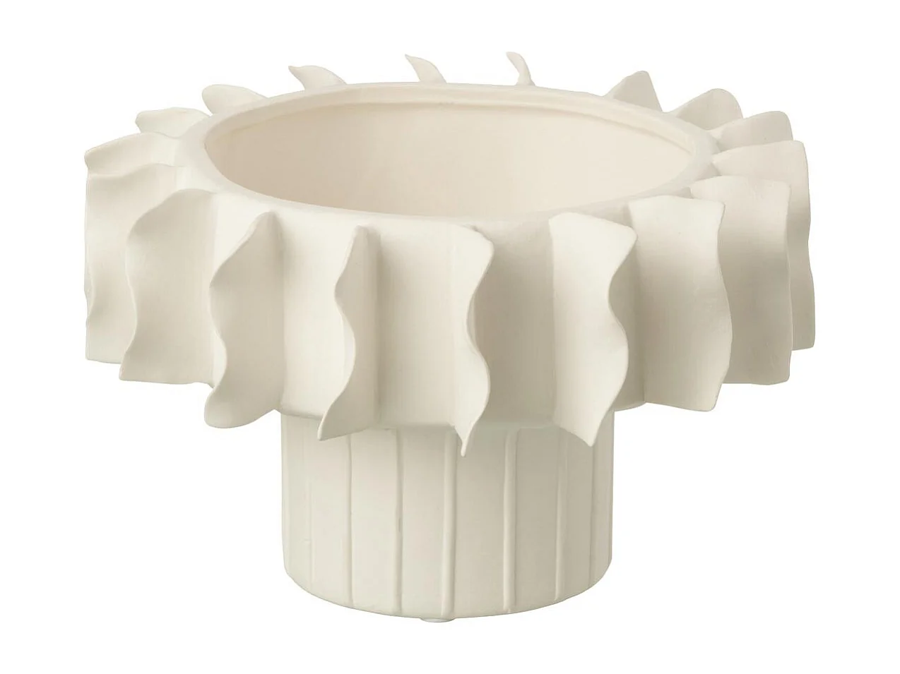 Vase Design en Céramique "Helix" 14cm Blanc