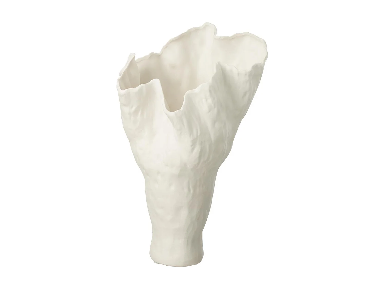 Vase Déco en Céramique "Corolla" 55cm Blanc