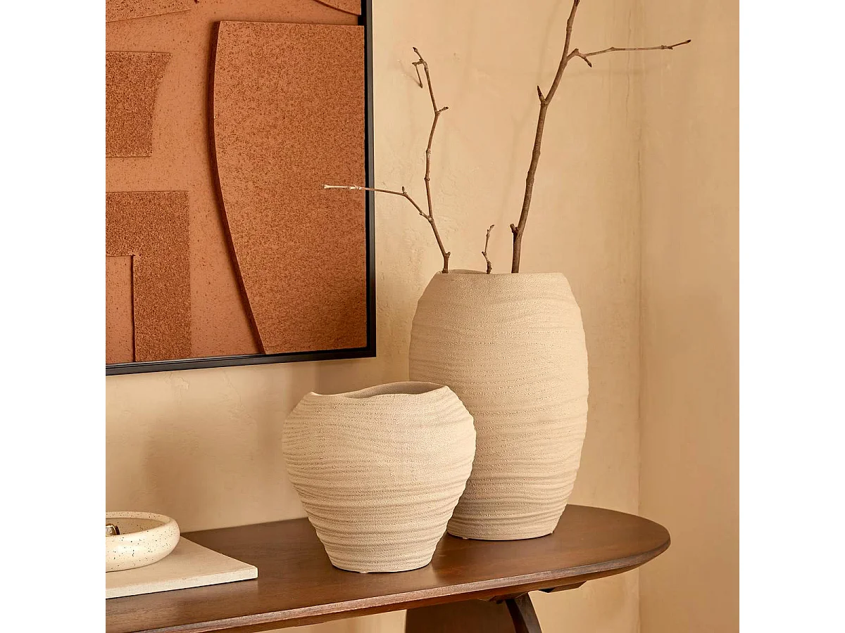 Vase Déco en Céramique "Prudi" 20cm Blanc