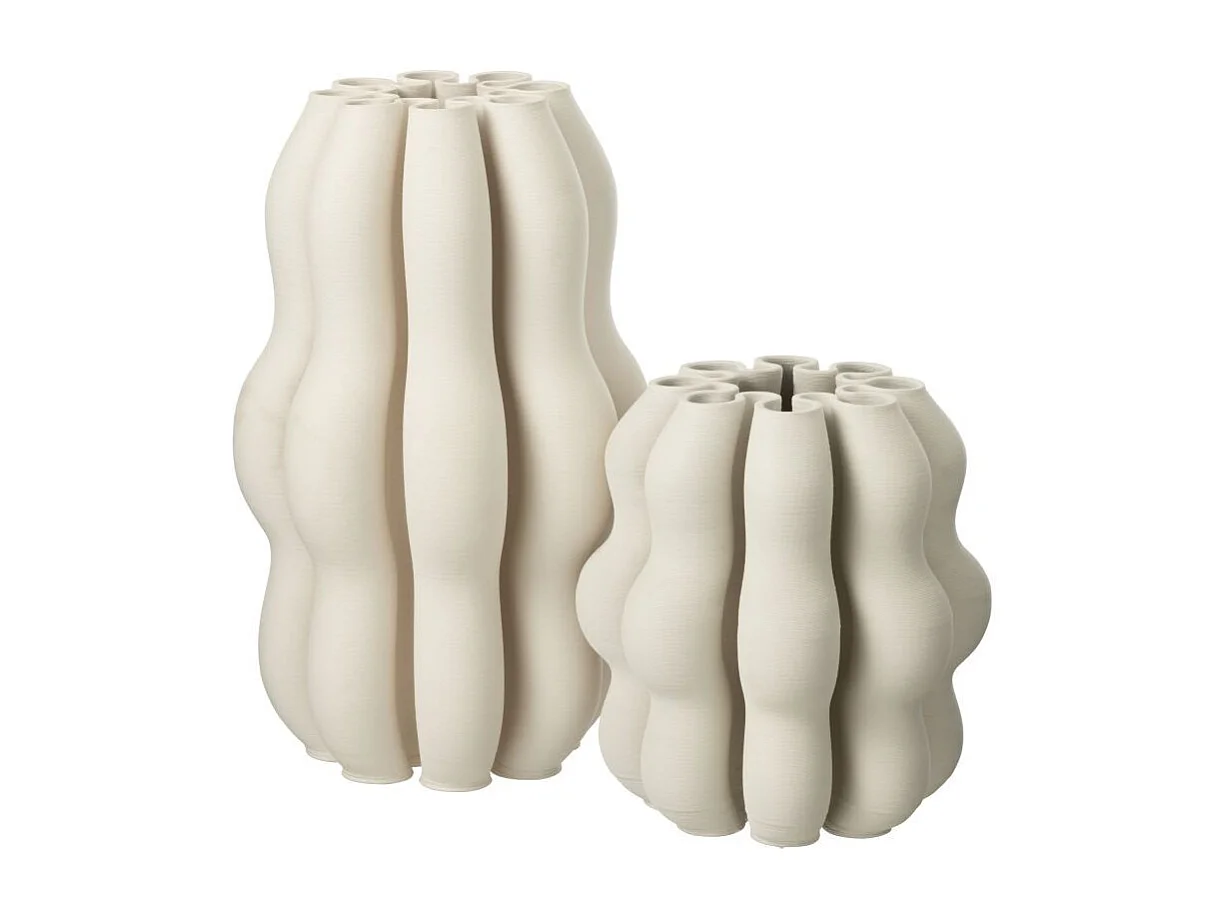 Vase Design en Céramique "Naos" 25cm Beige