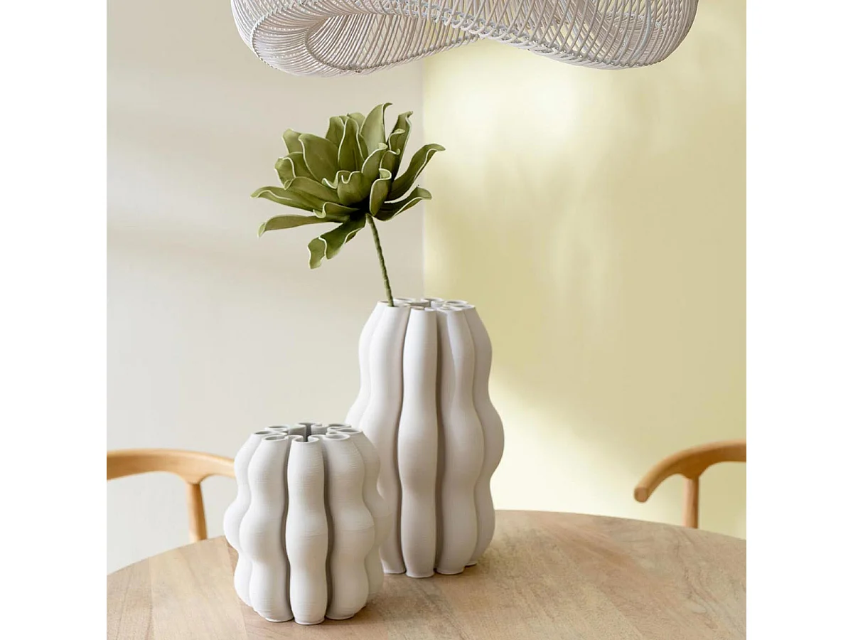 Vase Design en Céramique "Naos" 25cm Beige