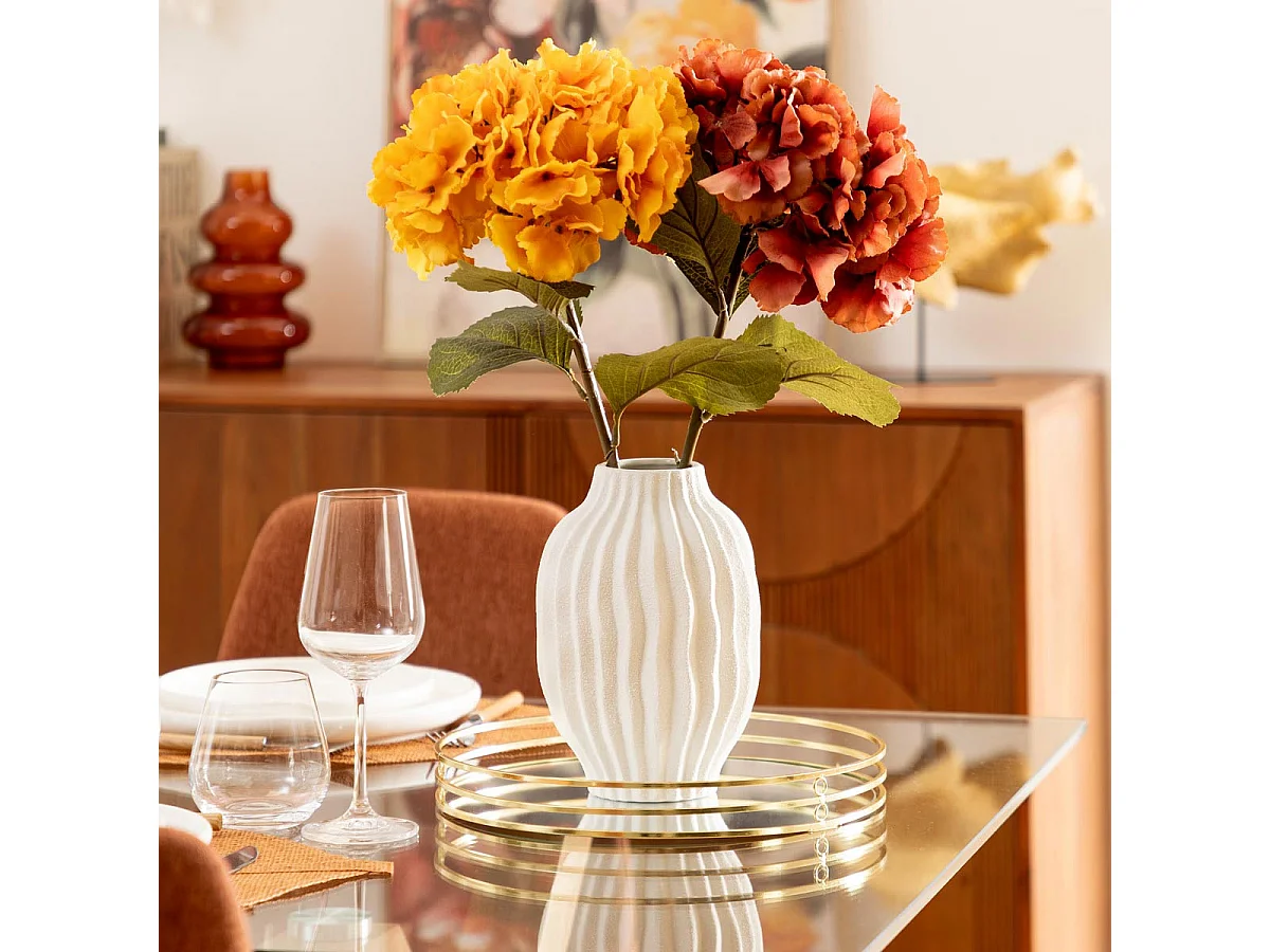 Vase Design en Céramique "Fernan" 22cm Blanc