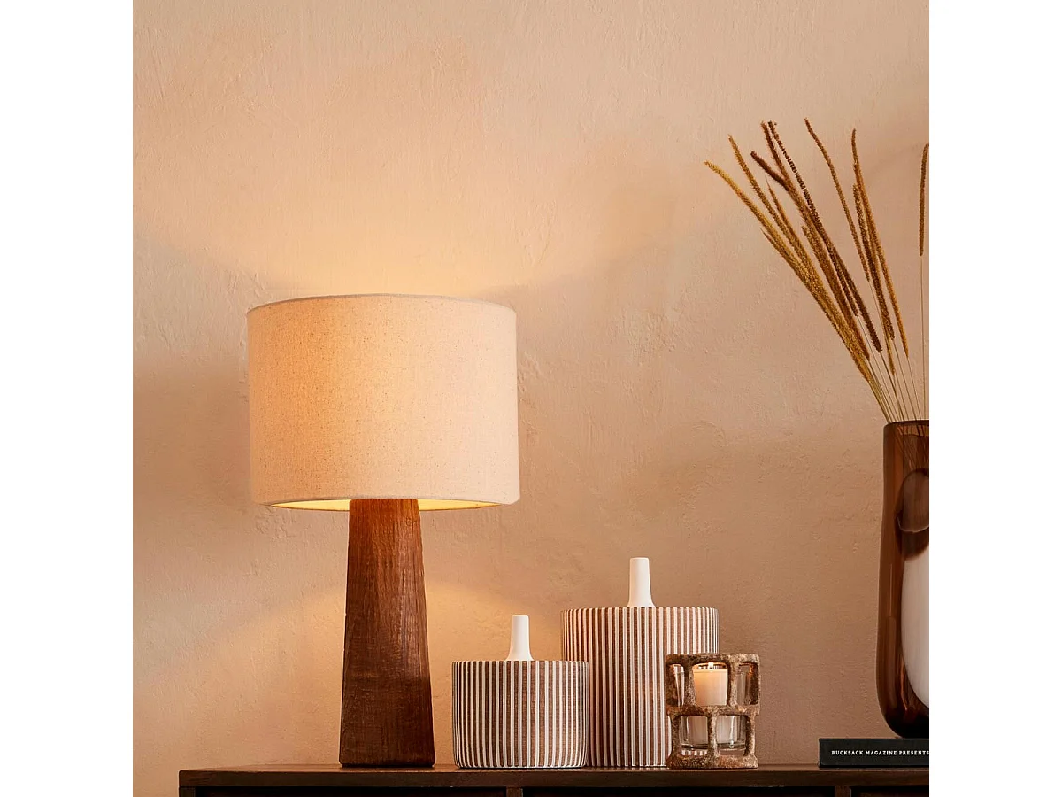Lampe à Poser en Céramique "Melina" 43cm Marron