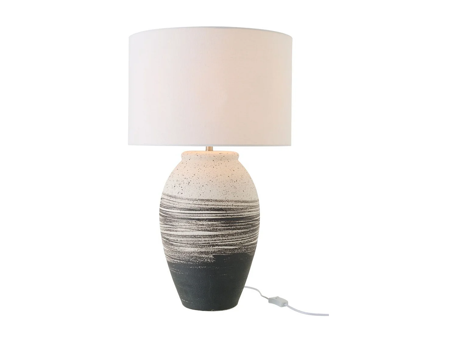 Lampe à Poser en Céramique "Rolph" 73cm Noir & Beige