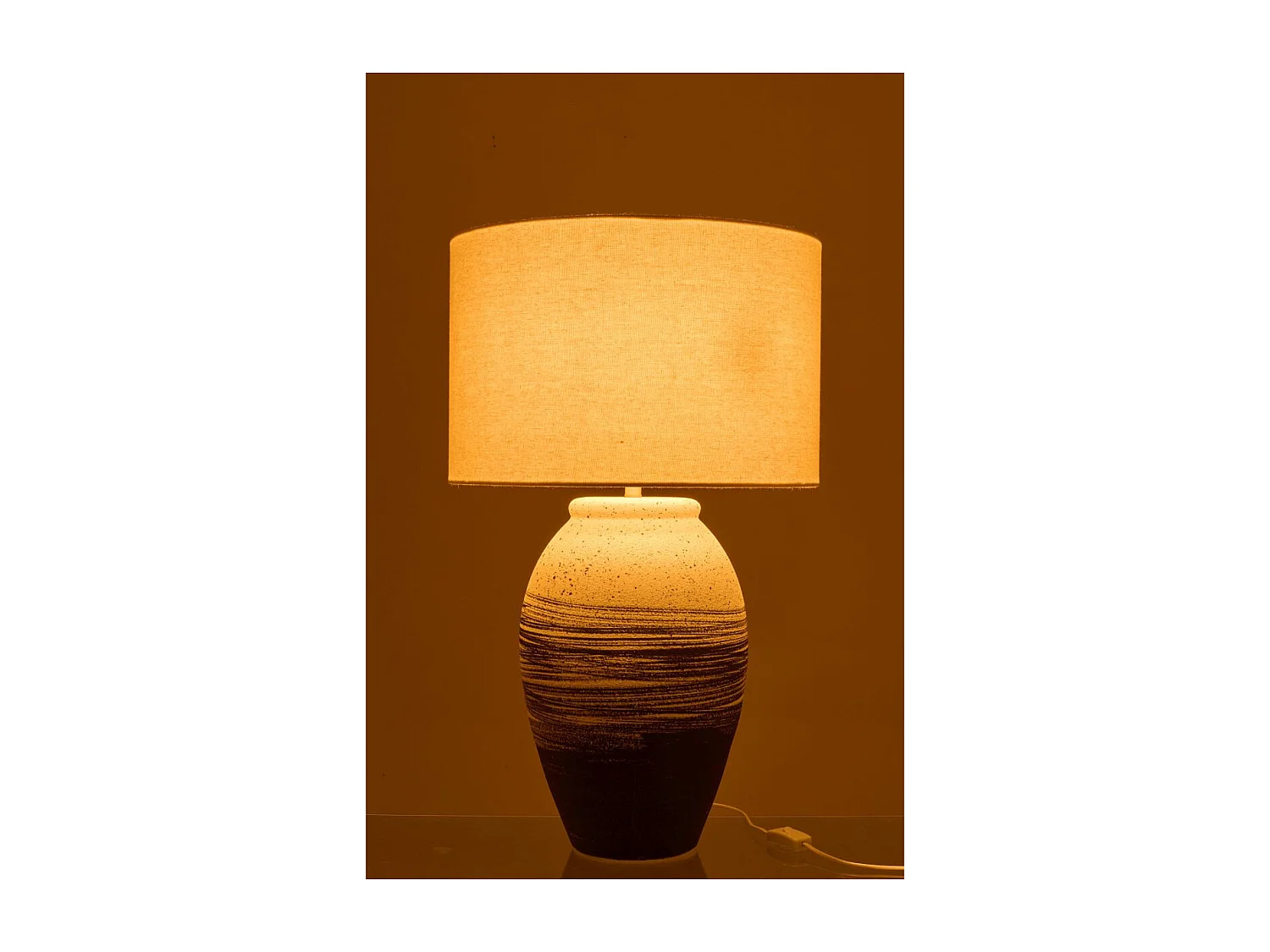 Lampe à Poser en Céramique "Rolph" 73cm Noir & Beige