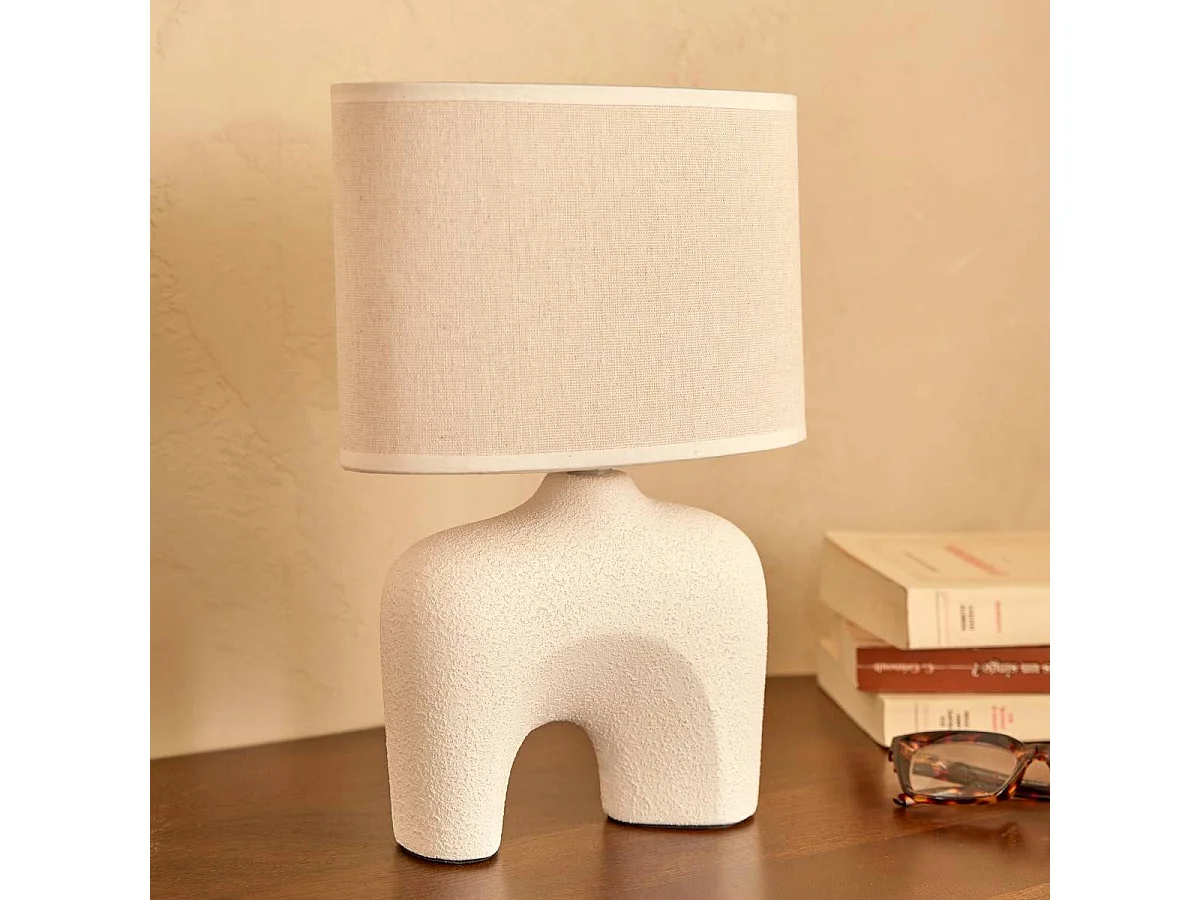 Lampe à Poser en Céramique "Gaby" 31cm Blanc