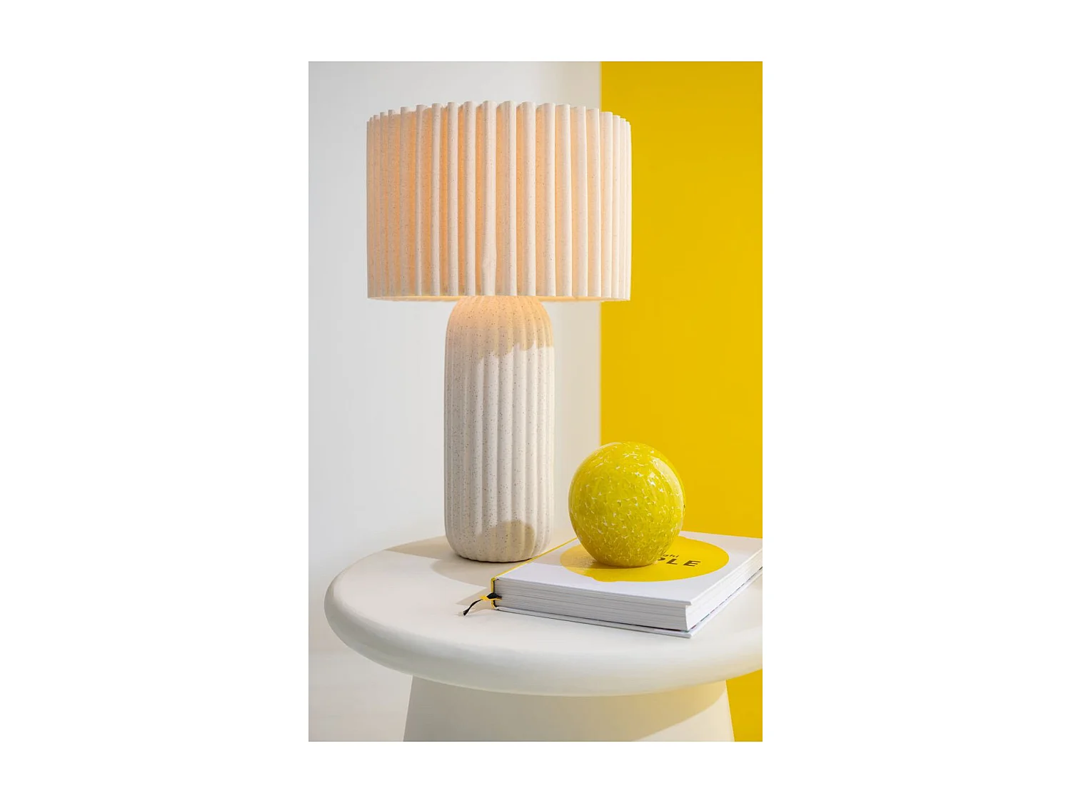 Lampe à Poser en Céramique "Esmee" 50cm Blanc Cassé