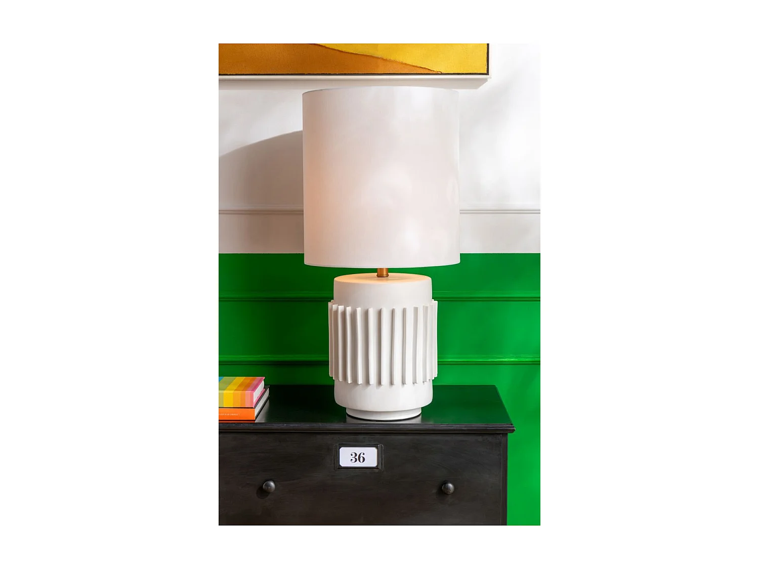 Lampe à Poser en Céramique "Latas" 71cm Blanc
