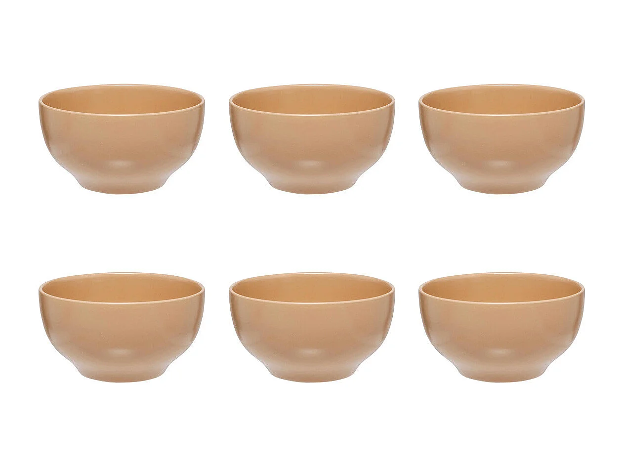 Lot de 6 Bols en Céramique "Maé" 45cl Beige