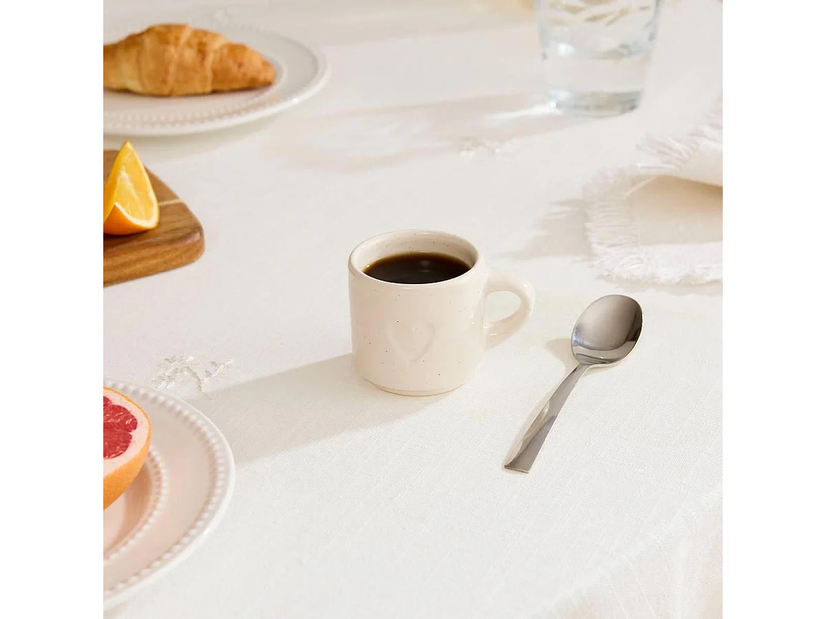 Lot de 6 Tasses à Café Expresso en Céramique "Adèle" 8cl Blanc