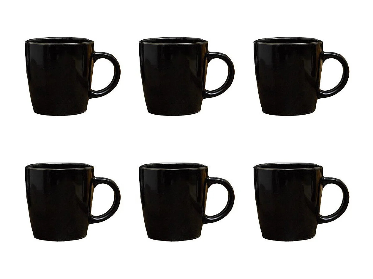Lot de 6 Mugs en Céramique "Lounge" 40cl Noir
