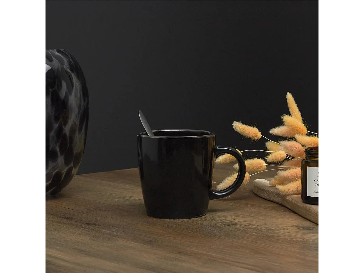 Lot de 6 Mugs en Céramique "Lounge" 40cl Noir