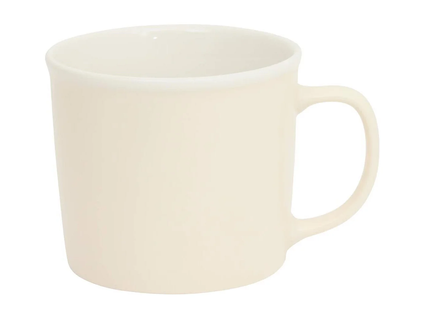 Lot de 6 Mugs en Porcelaine "Nature" 38cl Crème