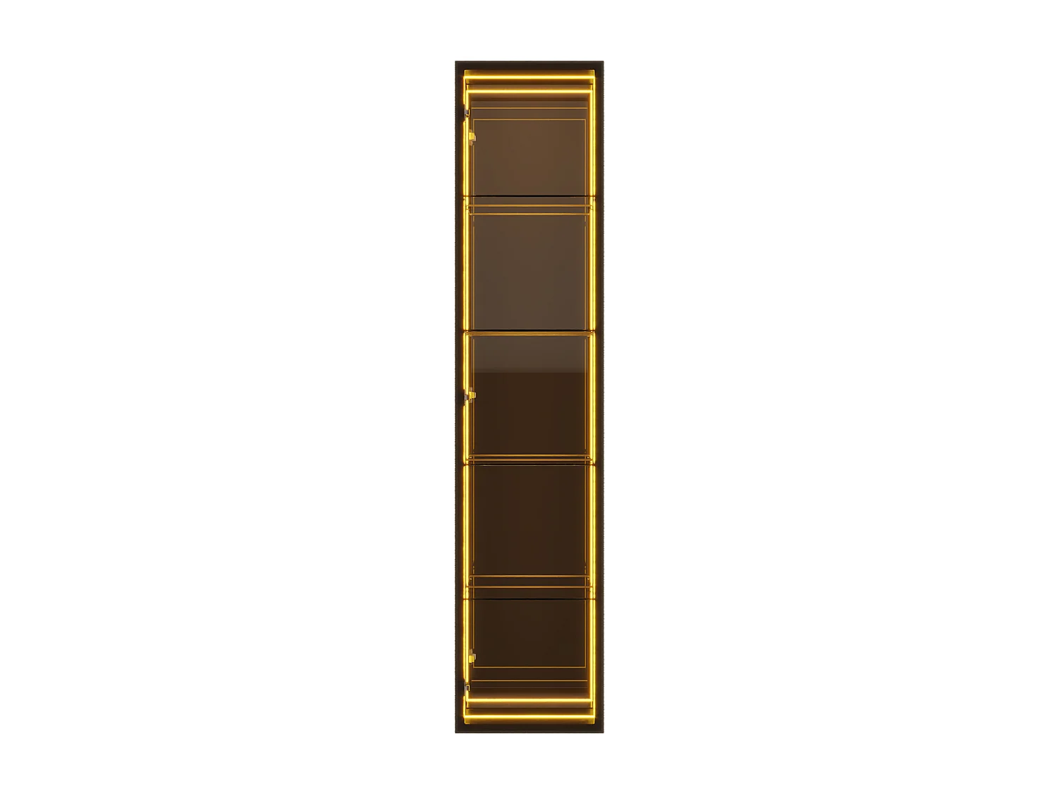 Vitrine 30x30x160 cm - LED-Beleuchtung - 1 Tür und 3 Aufbewahrungsfächer - verstellbare Regale - MDF + Glas - Schwarz