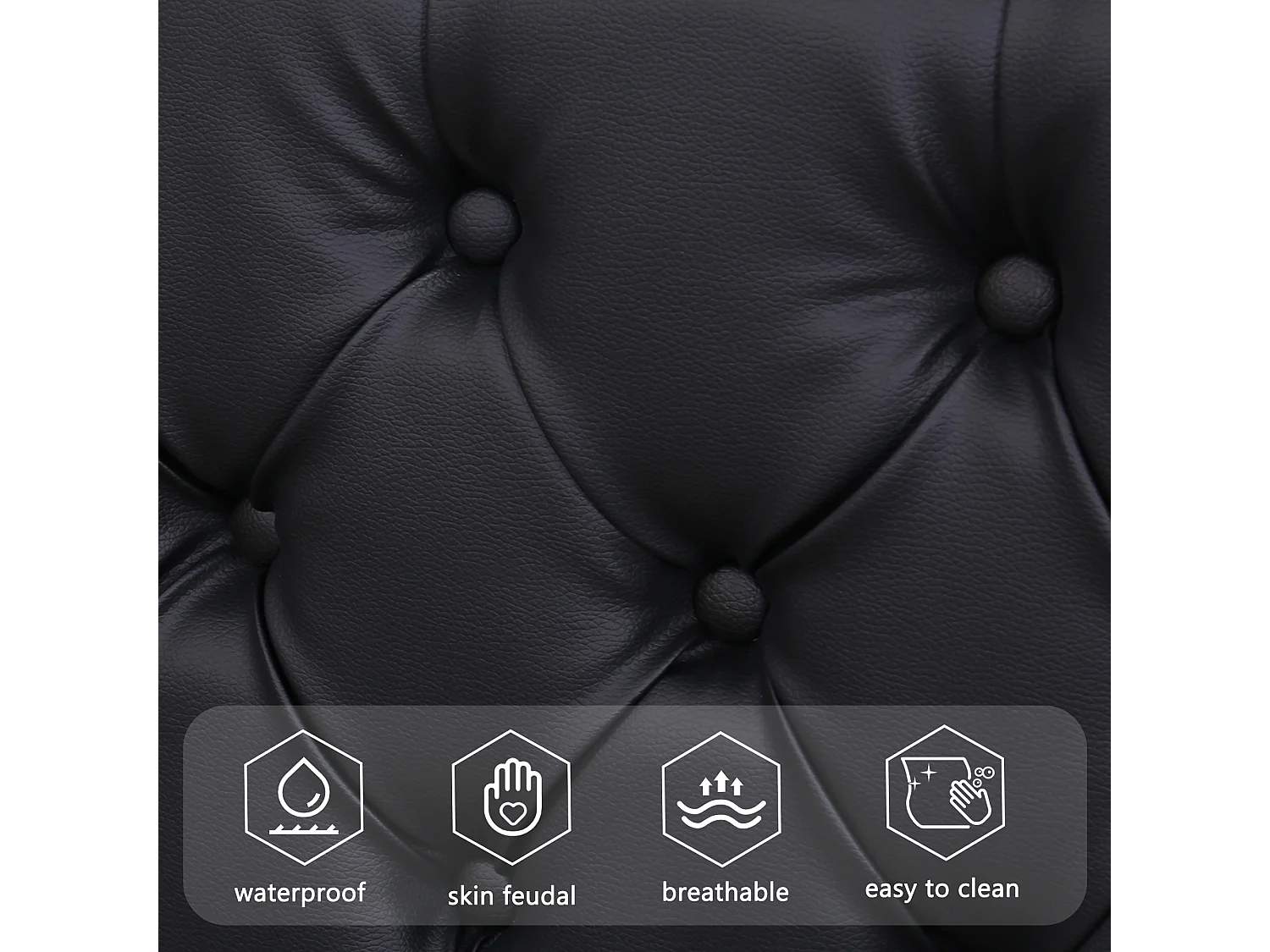 Upholstered storage bed in faux leather with LED lighting - 140x200cm - with slatted base - White