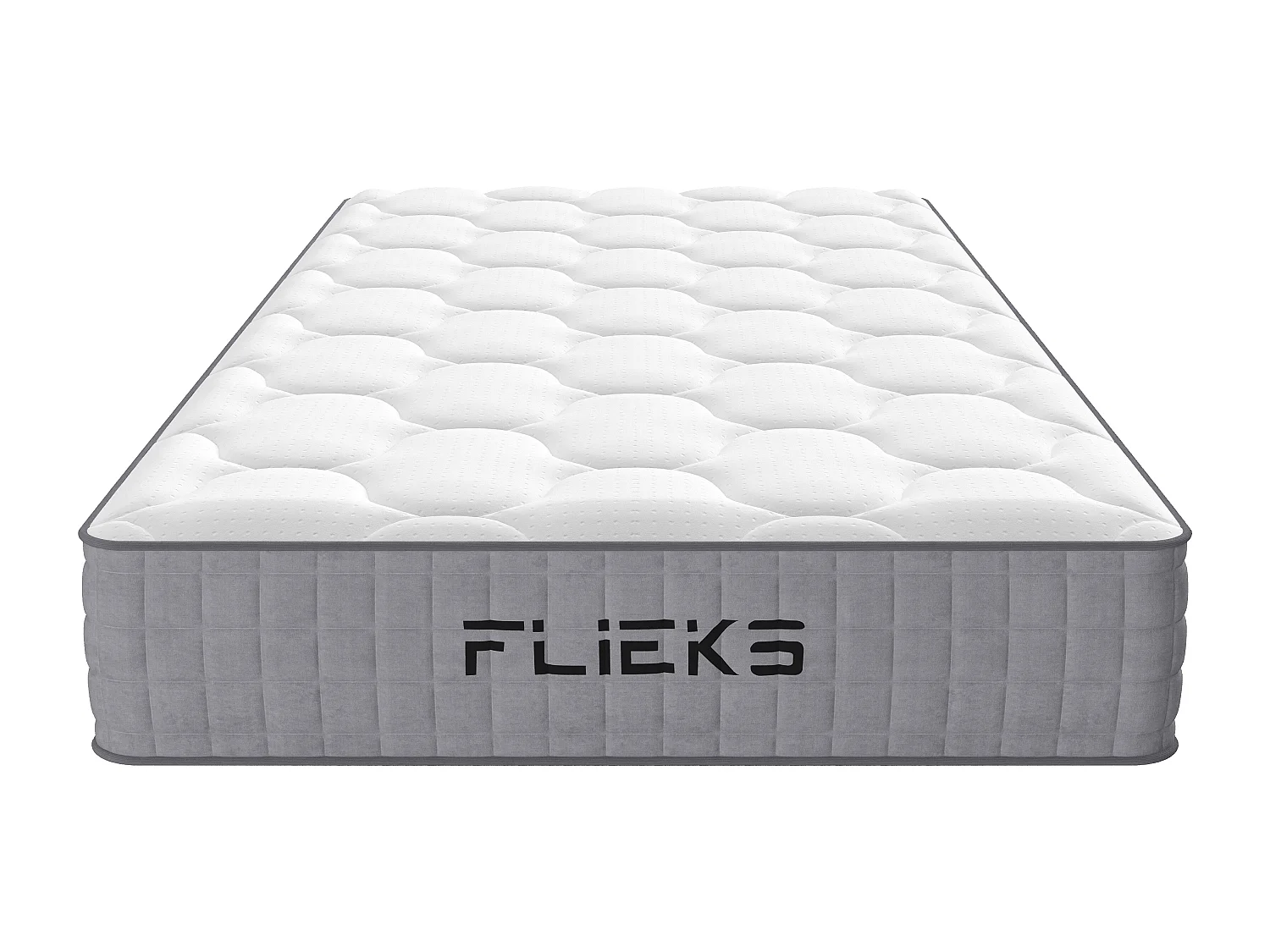 Springmadras 90 x 200 cm - 25 cm tykkelse - Fasthed H3 - Individuelt indpakkede fjedre - Ergonomisk - hvid