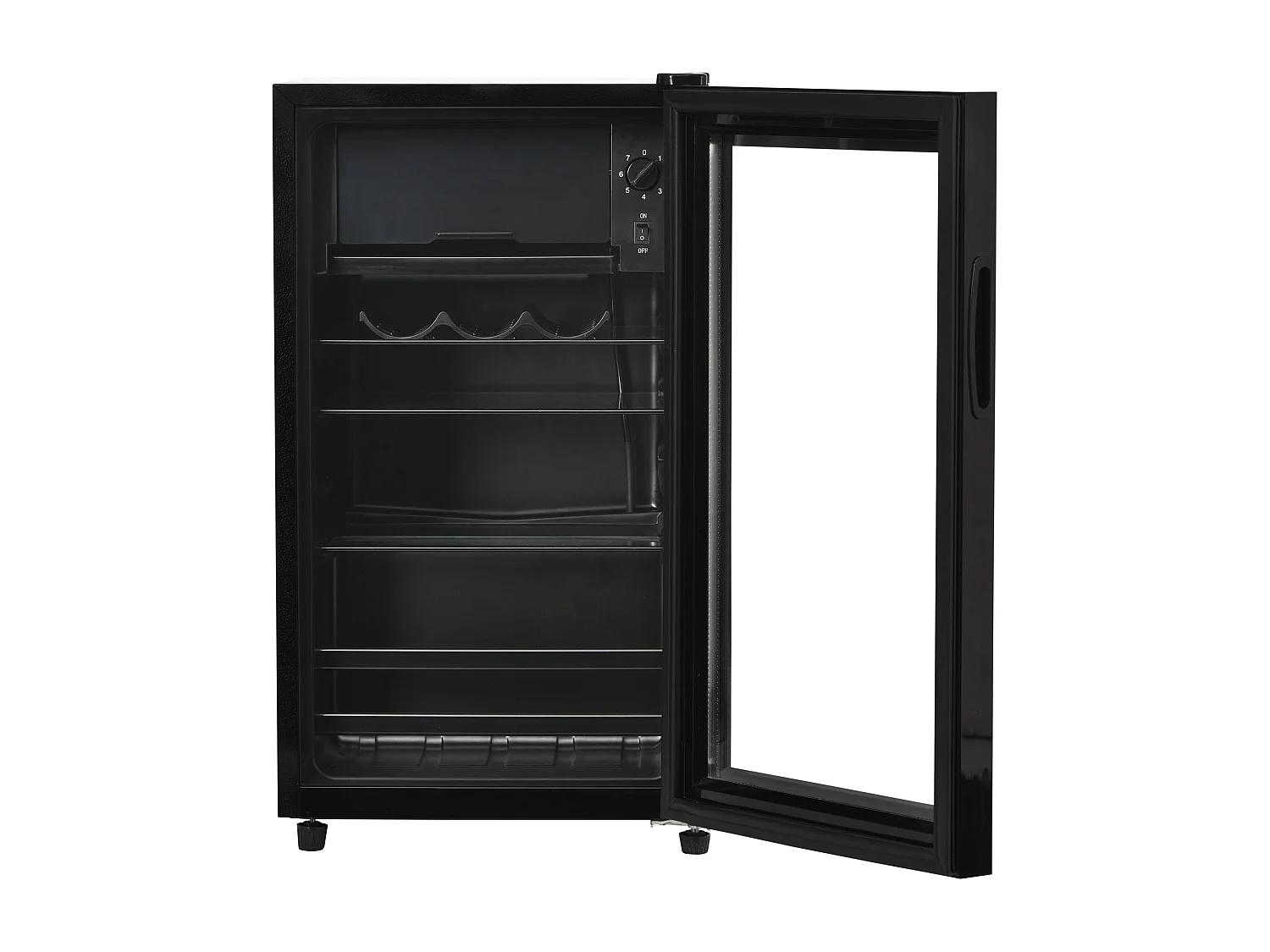 Mini-Kühlschrank - 6 L Gefrierfach + 70 L Kühlfach - energiesparend - LED-Anzeige - Schwarz