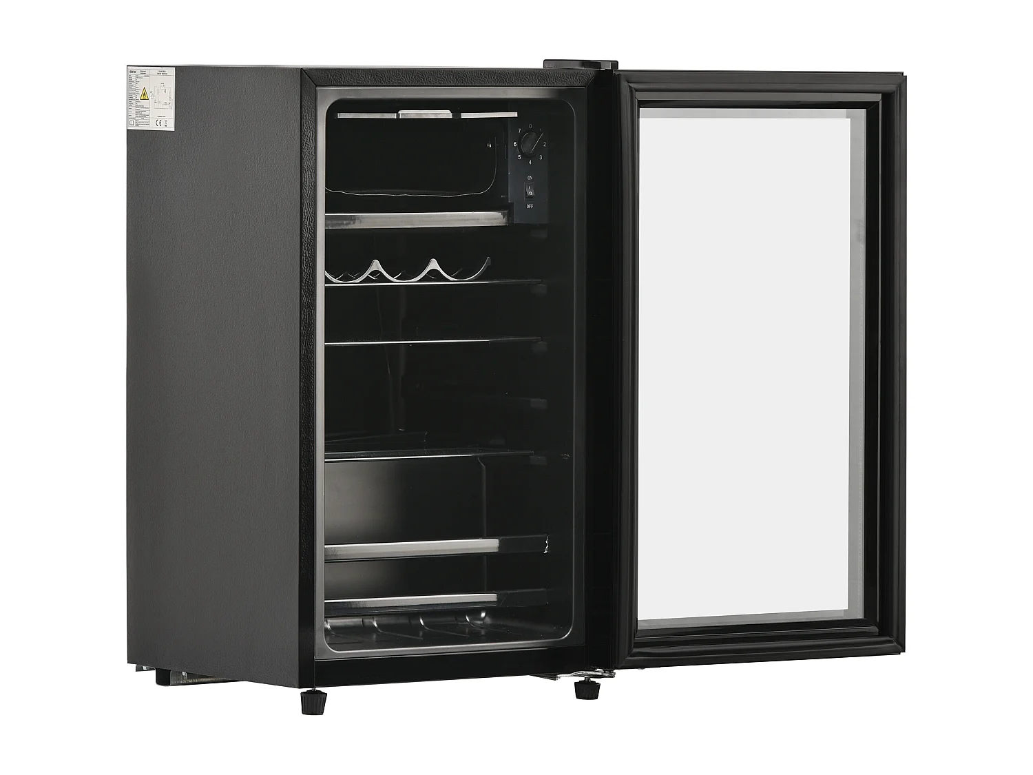 Mini-Kühlschrank - 6 L Gefrierfach + 70 L Kühlfach - energiesparend - LED-Anzeige - Schwarz