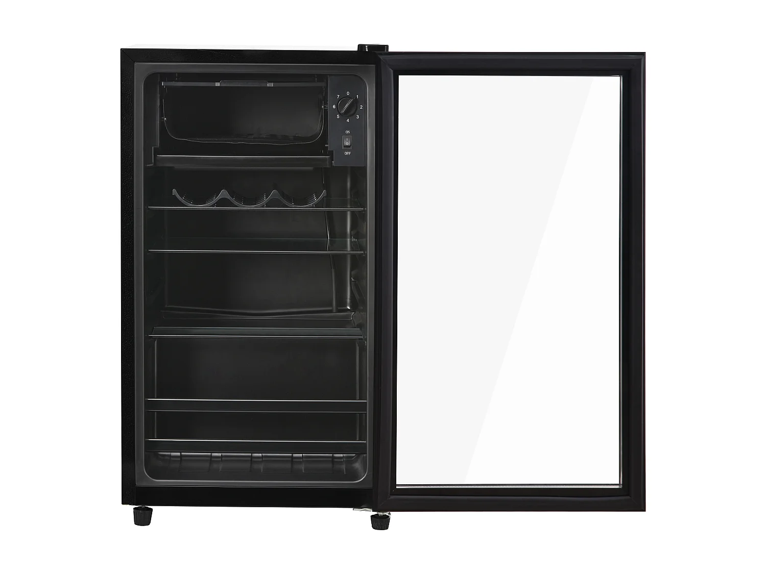 Mini-Kühlschrank - 6 L Gefrierfach + 70 L Kühlfach - energiesparend - LED-Anzeige - Schwarz