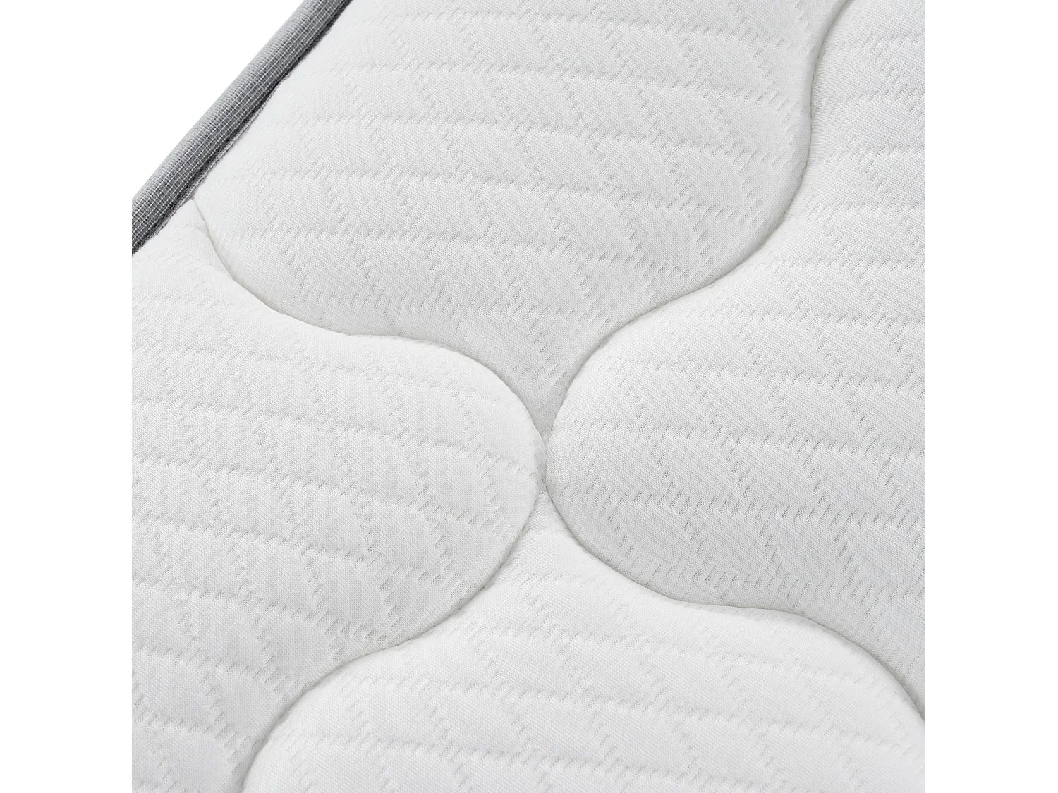 Fjädermadrass 140 x 190 cm - Nivå H3 - kallskum med 25 cm tjocklek - ergonomisk design - OEKO-TEX certifierad - Vit