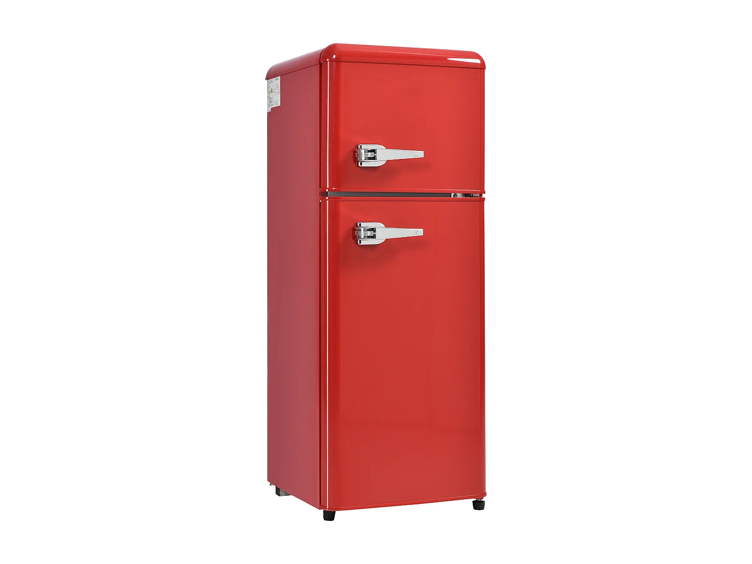 Mini Kühlschrank Retro - 92L Gesamt, 28L Gefrierfach, 64L Kühlschrank - Energieklasse D - mit LED - Rot