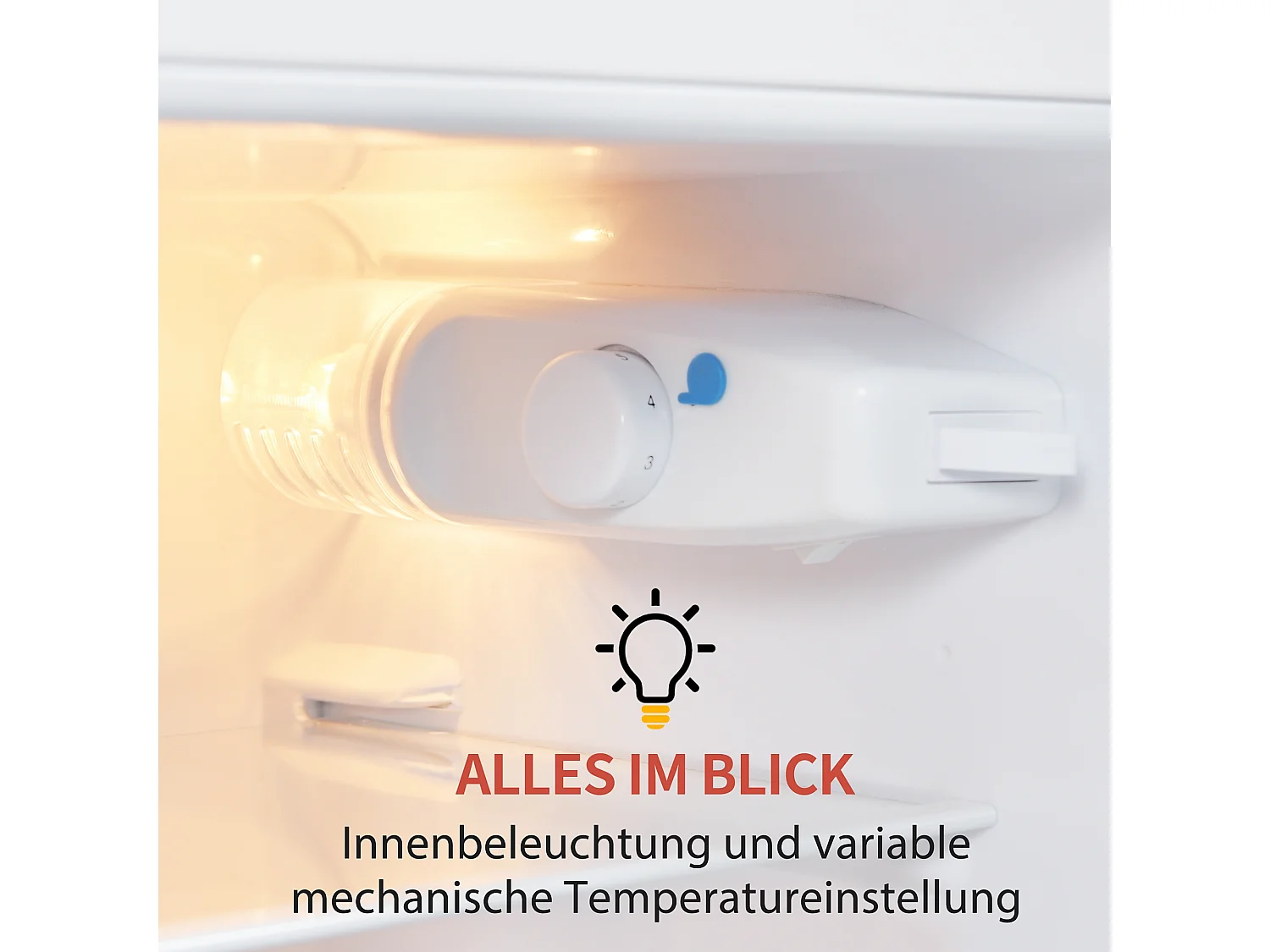 Mini Kühlschrank Retro - 92L Gesamt, 28L Gefrierfach, 64L Kühlschrank - Energieklasse D - mit LED - Rot
