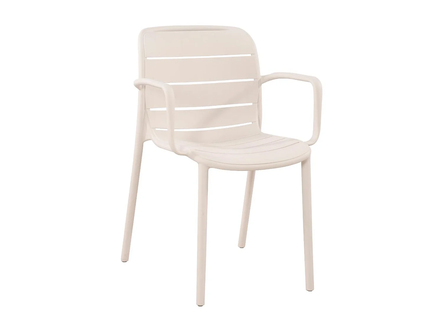 Silja chaise de jardin avec accoudoirs empilable couleur sable.