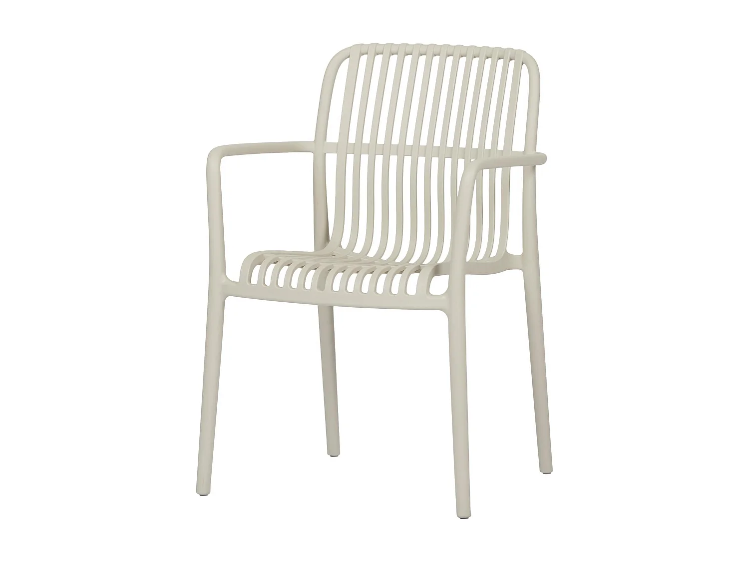 Iben chaise de jardin avec accoudoirs empilable couleur sable.