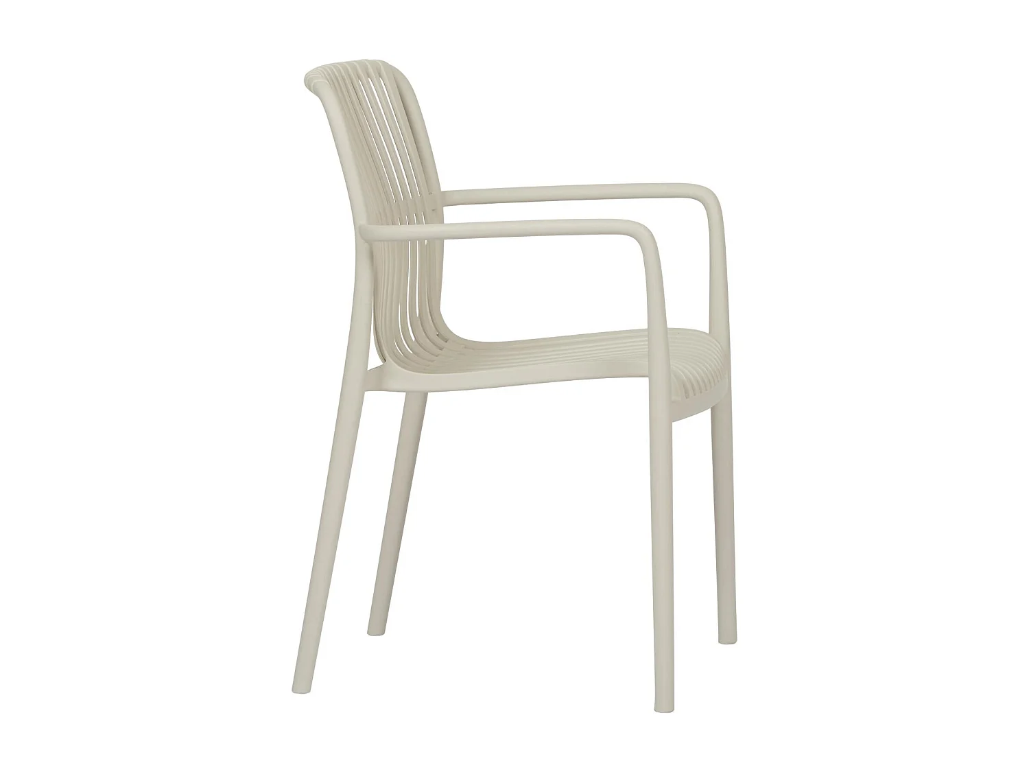 Iben chaise de jardin avec accoudoirs empilable couleur sable.
