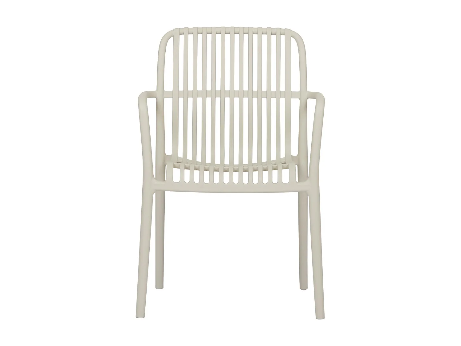 Iben chaise de jardin avec accoudoirs empilable couleur sable.
