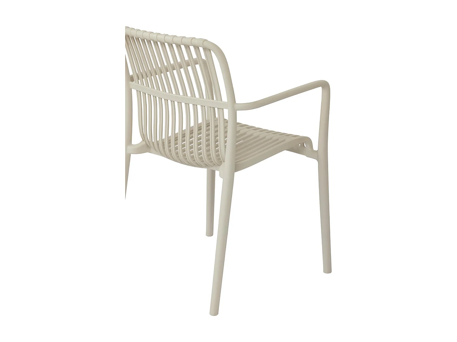 Iben chaise de jardin avec accoudoirs empilable couleur sable.