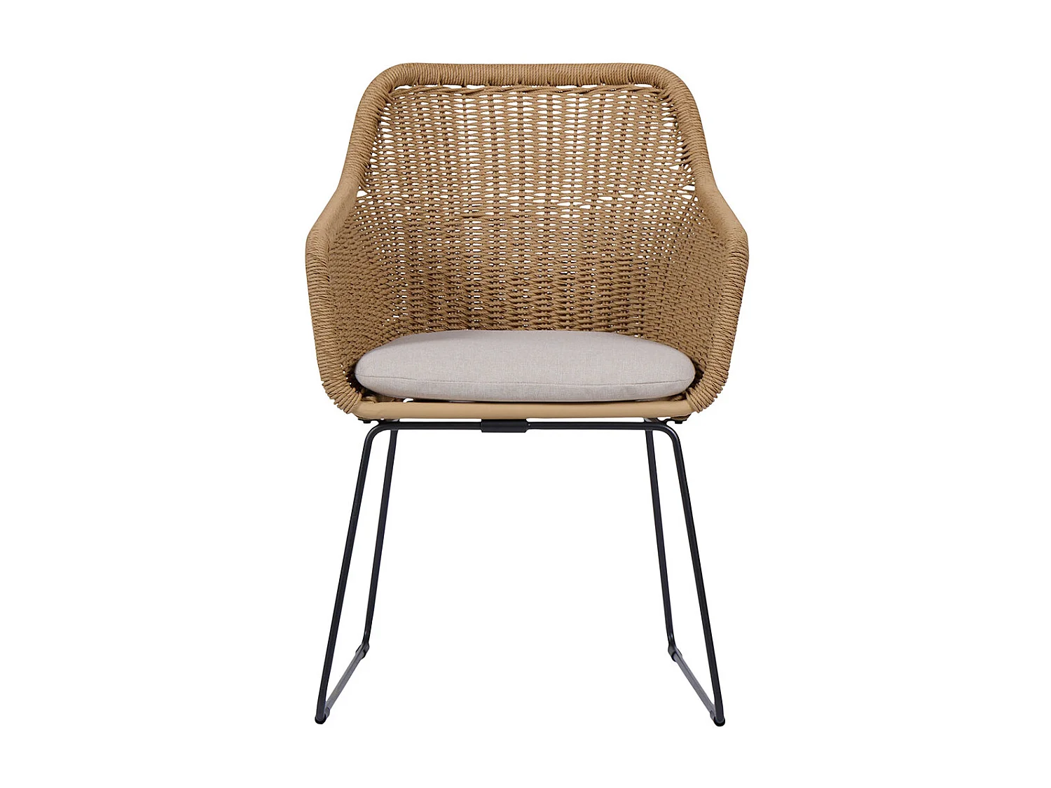 Sif Gartenstuhl Polyrattan mit Kissen schwarz, natur.
