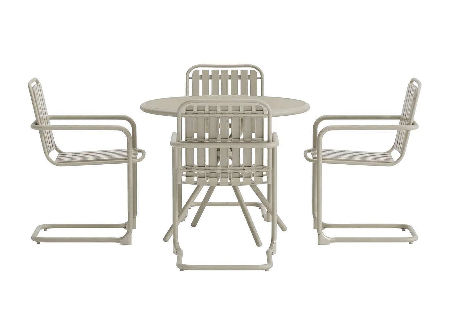 Chios set de jardin table 90x90cm 4 chaises beige.