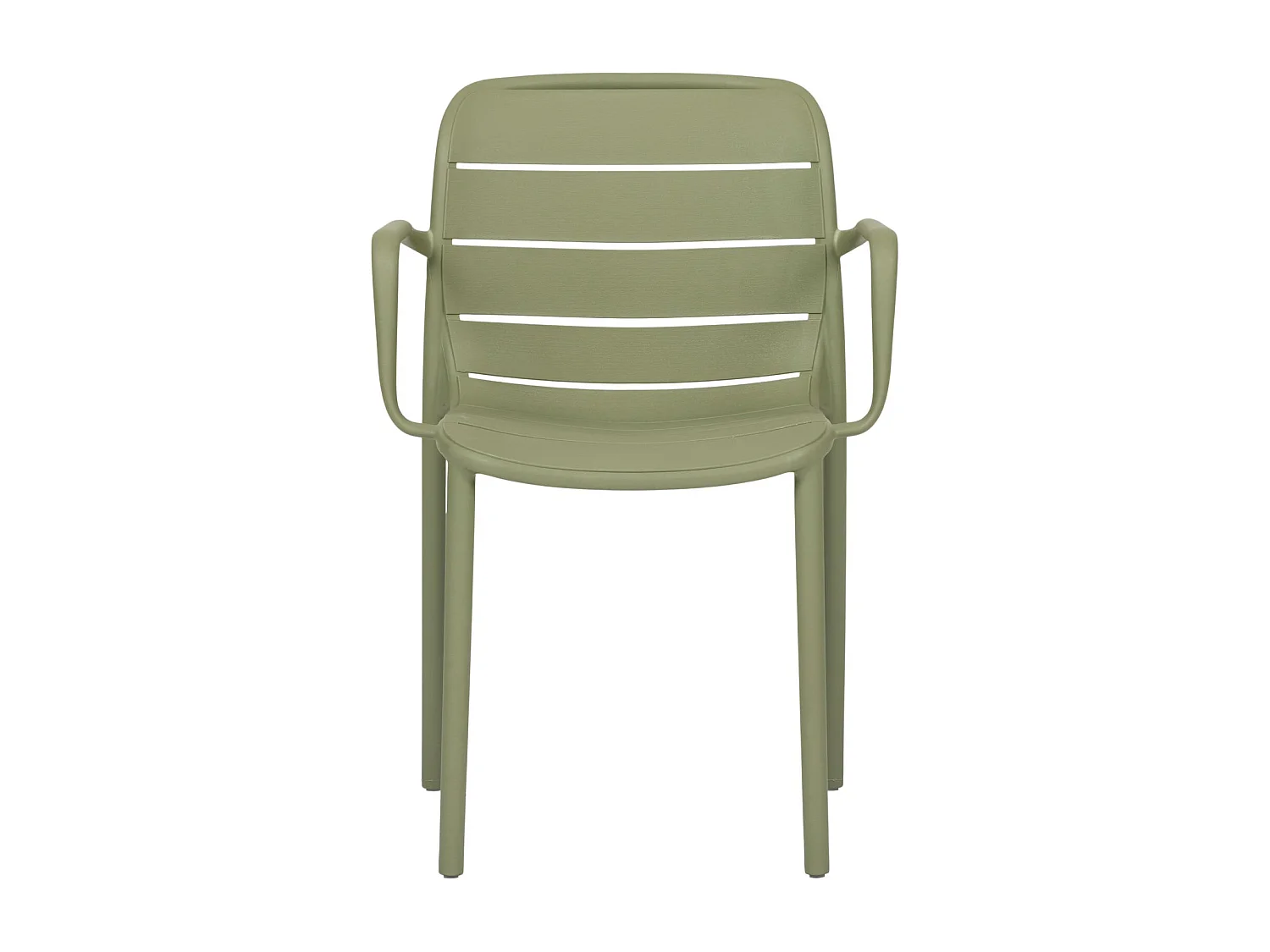 Silja chaise de jardin avec accoudoirs empilable vert.