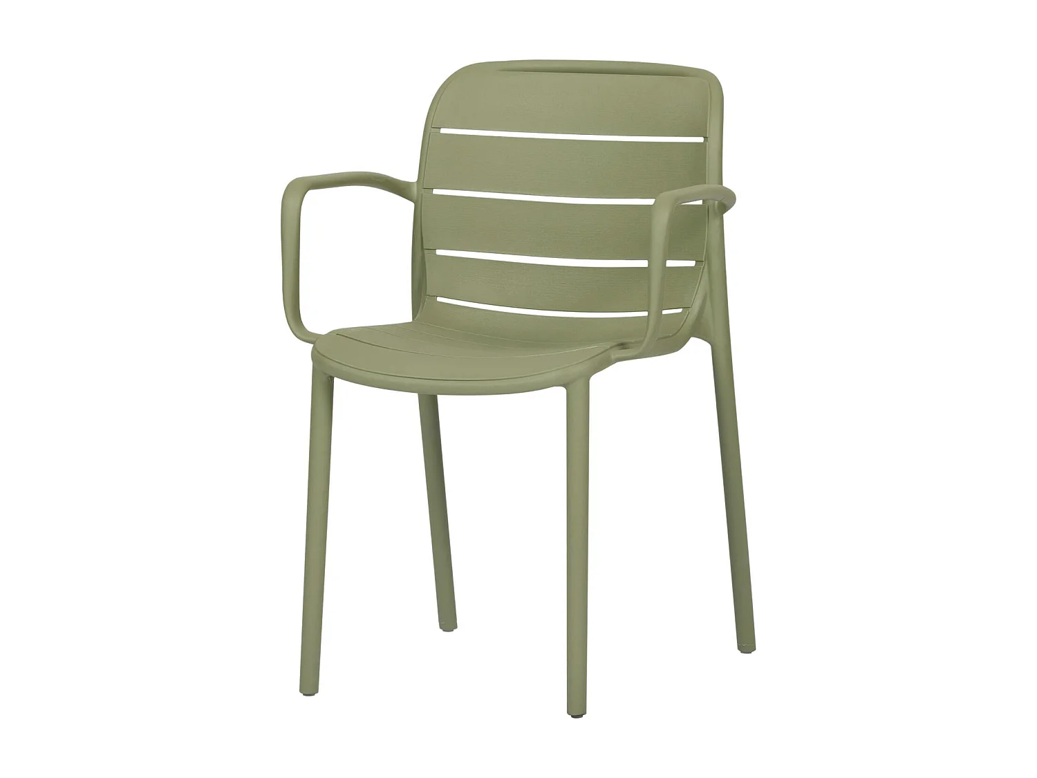 Silja chaise de jardin avec accoudoirs empilable vert.