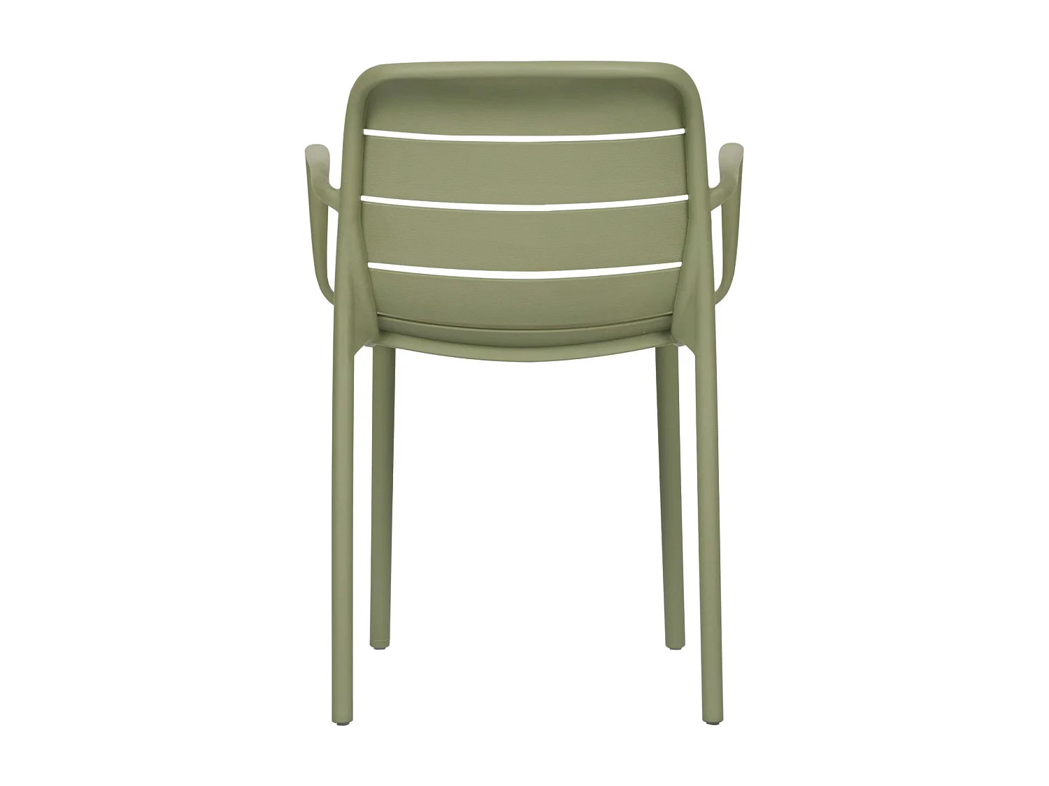Silja chaise de jardin avec accoudoirs empilable vert.