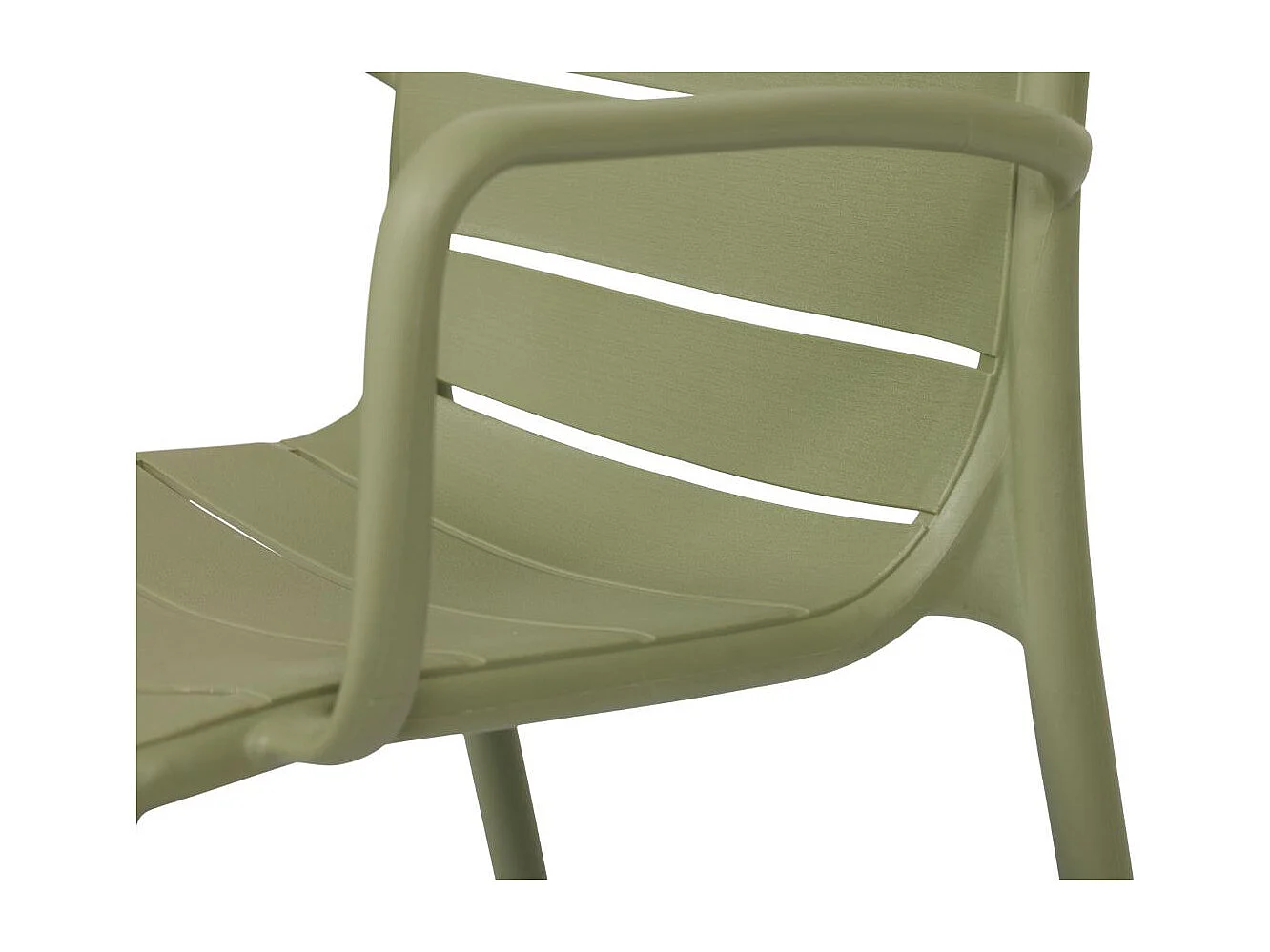 Silja chaise de jardin avec accoudoirs empilable vert.