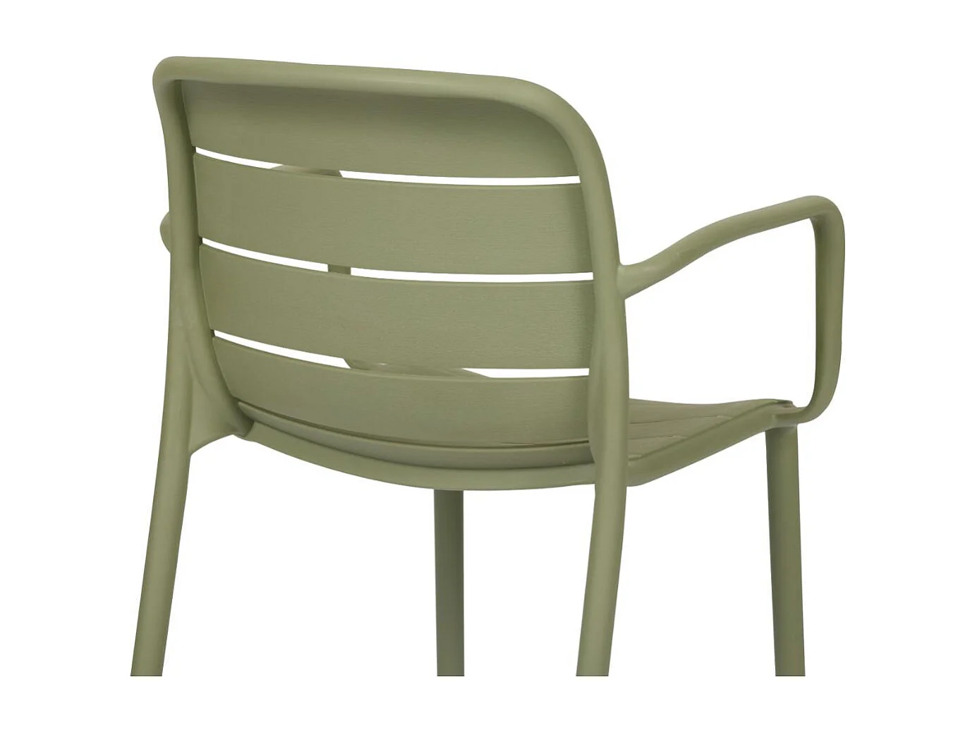 Silja chaise de jardin avec accoudoirs empilable vert.