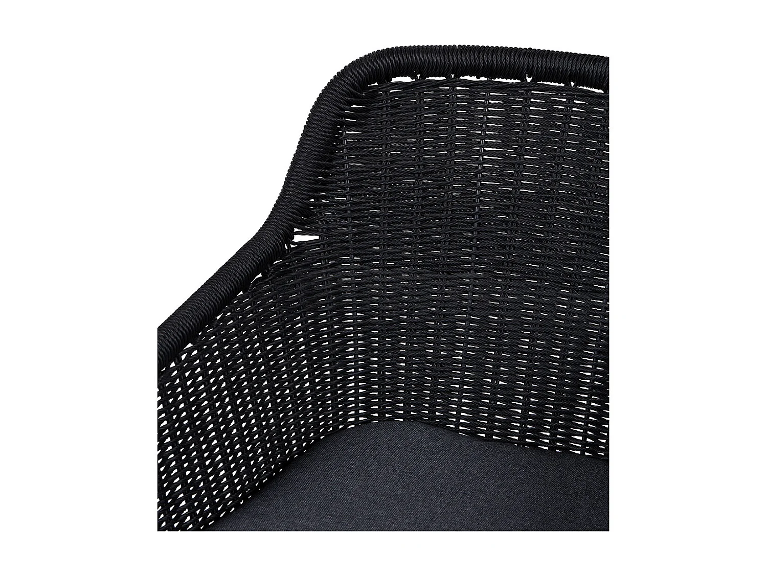 Sif Gartenstuhl Polyrattan mit Kissen schwarz, grau.