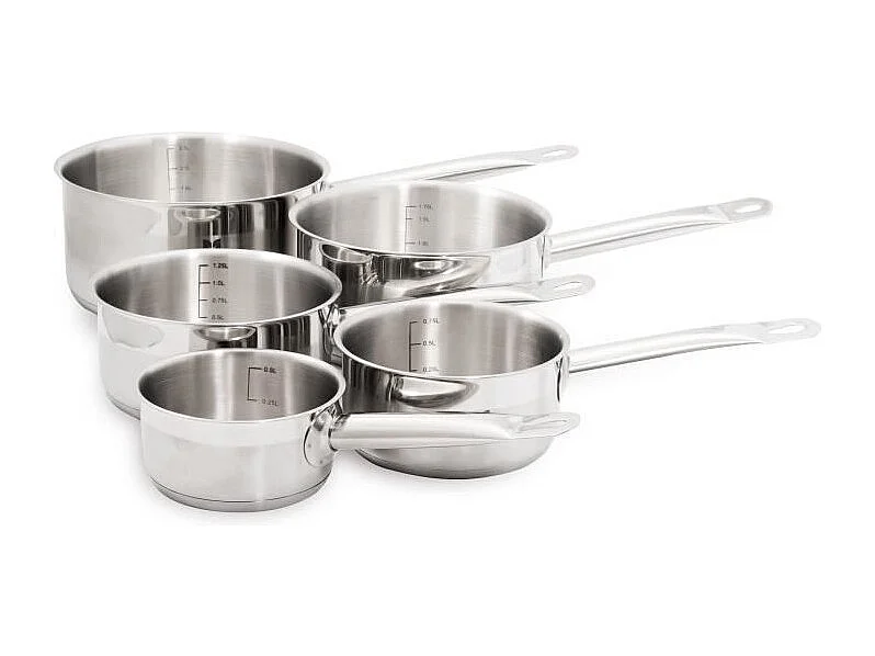 Conjunto de Utensílios de Cozinha em Aço Inoxidável BAUMALU de 5 Peças - Compatível com Indução - Série Gastronomia
