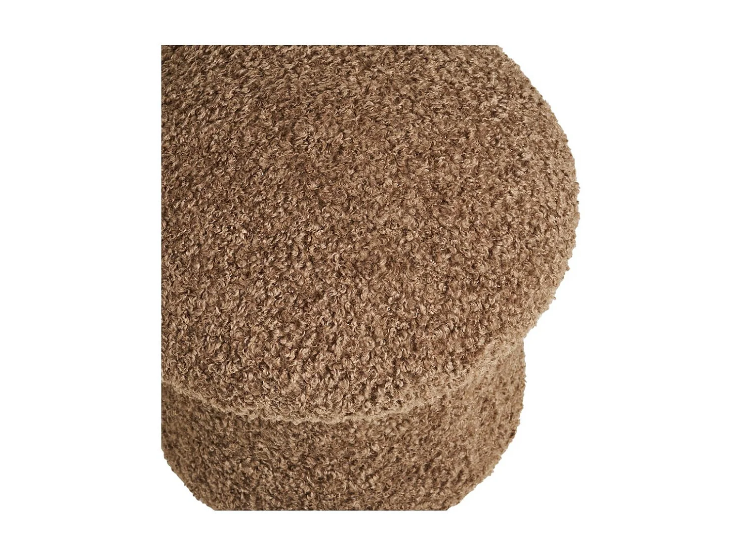 Gida poef Ø45cm imitatiebont bruin.
